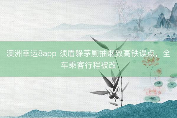 澳洲幸运8app 须眉躲茅厕抽烟致高铁误点,全车乘客行程被改