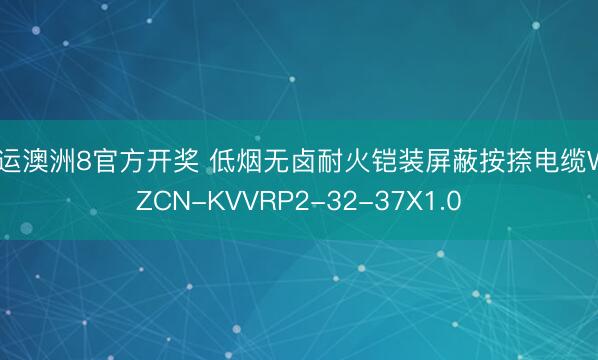 幸运澳洲8官方开奖 低烟无卤耐火铠装屏蔽按捺电缆WDZCN-KVVRP2-32-37X1.0